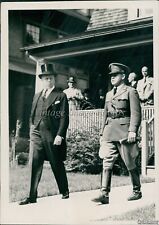 1934 Gov Joseph B Ely, Aide Capt Hinds Atty J Mcmahon Funeral Event Photo 5X7 picture