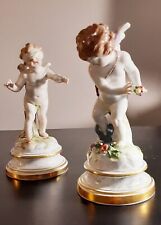 Pair of Antique Meissen 1900's era L-Series Cupid Cherub Porcelain Figurines picture