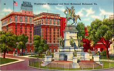 Vintage C. 1930's Hotel Richmond Equestrian Washington Virginia VA Postcard  picture