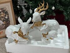 1999 Grandeur Noel Porcelain Deer Christmas Reindeer Family Collector Edition picture