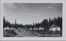 RPPC Early Rare Cree Nation Treaty 6 Village Log Cabins Montreal Lake Canada picture