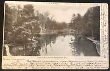 RPPC Springfield Mass. Lake in Forest Park Vintage 1905 Postcard picture