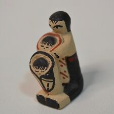 Vintage Pueblo Miniature Storyteller Squaw & Twin Babies Papoose Signed MC 1.5