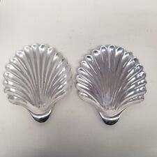 Vintage Pewtarex Silver Toned Shell Dish Lot of 2, Nautical Decor picture