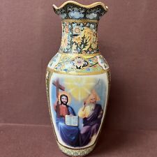 Beautiful Vintage Holy Trinity Renaissance Style Satsuma Vase picture