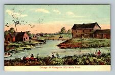 Chicago IL-Illinois, Chicago In 1832 Wolfs Point c1908 Vintage Souvenir Postcard picture