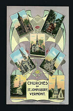 St Johnsbury Vermont VT c1940s 7 Pix PC, Churches of Town, Bap, Cong, Cath, ME+ picture