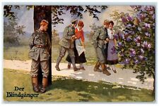 c1910's WWI Couple Romance Walking Germany Soldier Mail Posted Antique Postcard picture