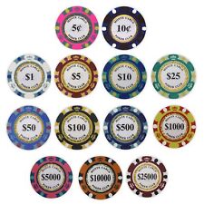 300 Monte Carlo Club Poker Chips - 14 gram - Pick Your Denominations picture