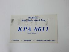 Vintage CB Radio QSL Postcard Card - KPA 0611 - Chowchilla, CA picture