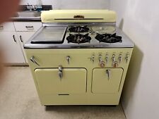 ANTIQUE CHAMBERS GAS STOVE 1951  YELLOW SERIAL # 17612072.  picture