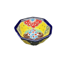 Talavera Mexico Primary Color Octogon Trinket Dish - Read picture