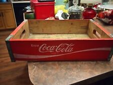 Vintage Coca Cola Wooden Red Crate w/Metal Banding 1970’s-1980’s picture