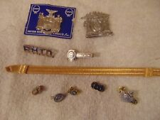 2 Vintage Gemsco NY State Excelsior Brigade Police Hat Badge &COLLAR INSIGNIA picture