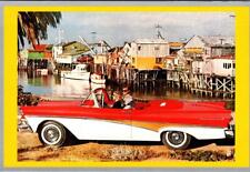Ford Advertising~Touring America  50'S CONVERTIBLE CAR~Dock  1990 4X6 Postcard picture