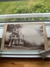 1897 CABINET CARD PEOPLE STANDING OUTSIDE OF HOUSE ASHFIELD MASSACHUSETTS HOWES picture