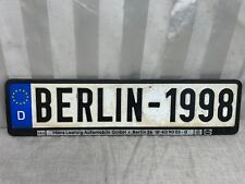 Vintage Berlin-1998 Original Used German Germany European License Plate Expired picture