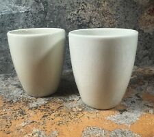 Set Of 2 Vintage STARBUCKS Coffee Mugs 4” Off White Crackle Glazed No Handle picture