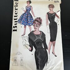 Vintage 1950s Butterick 9563 Dress Portrait Collar Jacket Sewing Pattern 18 CUT picture