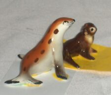 vintage miniature bone china animals Mom & pup Seals picture
