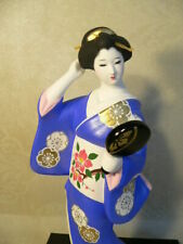 Japanese Hakata Doll Rare Collectible Geisha Flower Mirror Kimono Fukuoka picture