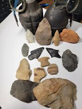native american artifact lot pre 1600, Arrowheads, Scrapers , pottery, From NC picture