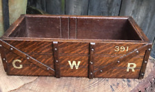 Antique Victorian GWR railway coal wagon desk tidy novelty table box wood rare picture
