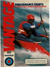 1986 VANTAGE Cigarettes kayaker running rapids Vintage Print Ad  picture