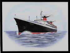 Original Art Work...ss FRANCE...French Line... ocean liner... 3/4 View picture