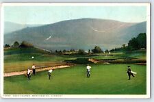 postcard Manchester Vermont VT Golf Course 1928 phostint picture