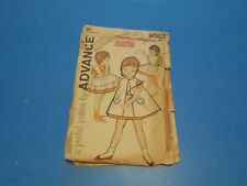 VTG 1960s Advance Sewing Pattern 9562 Toddler Girls Pinafores Size 2 picture