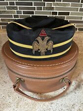 Vintage Masonic Scottish Rite Freemason Hat 32nd Degree Double Eagle With Case picture