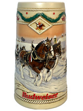 1996 Budweiser Holiday Beer Stein AMERICAN HOMESTEAD Ceramarte picture