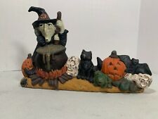Vintage Nowell's 1995 Ceramic Witch, Black Cat, Bat, Skulls Pumpkins Halloween  picture
