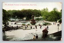 Postcard Bethesda Fountain Central Park New York City NY, Antique K5 picture