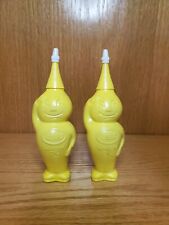 Rare Vintage ESSO Handy Oil Set Of 2 Plastic Yellow DROP MAN. BRAND NEW. picture