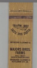 Matchbook Cover Majors Brothers Farms Kettleman City, CA picture