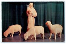 c1960's The Good Shepherd Wood Carving Spooner Wisconsin WI Unposted Postcard picture