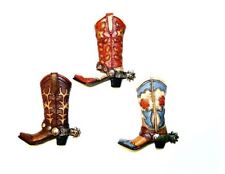 Set of 3  Cowboy Magnets All Different 3 Inches Tall Old West Western Designed picture