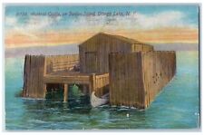 1922 Muskrat Castle Sunken Island Otsego Lake New York Vintage Antique Postcard picture