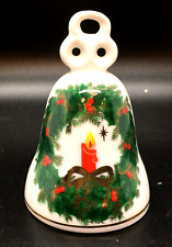 Reutter Porzellan Porcelain Bell Christmas Ornament Wreath Candle 3 1/8