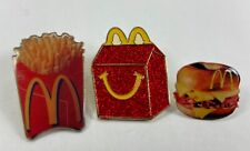 McDonald's Glitter Smile Arches, French Fries, Breakfast McMuffin Pins Lot of 3 picture