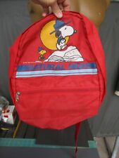 Vtg 1965 PEANUTS, Snoopy & Woodstock Bookbag Backpack picture