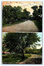 1908 Riverside Park View Trees Exterior View Wichita Kansas KS VIntage Postcard picture
