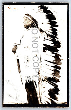 Crazy Bear RPPC Stoic Ponca Chief War Uniform Native Americana Postcard I1 picture