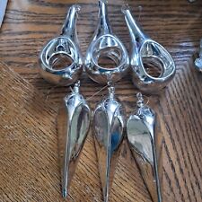 Silver Mercury Glass Ornaments Set of 6 picture