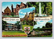 Old Postcard GERMANY GREETINGS from BAD MERGENTHEIM 1966 cancel picture