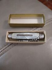 Vintage Mother of Pearl Handle Single  Blade Mini Pocket Knife Orig Box USA picture