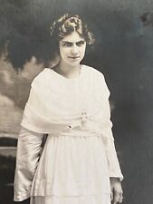 1920s RPPC - GORGEOUS YOUNG WOMAN antique real photograph postcard AMERICANA picture