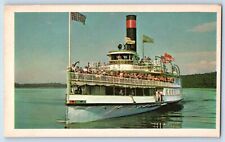 Ticonderoga Steamer Boat Postcard Plied Lake Champlain Built Shelburne Vermont picture